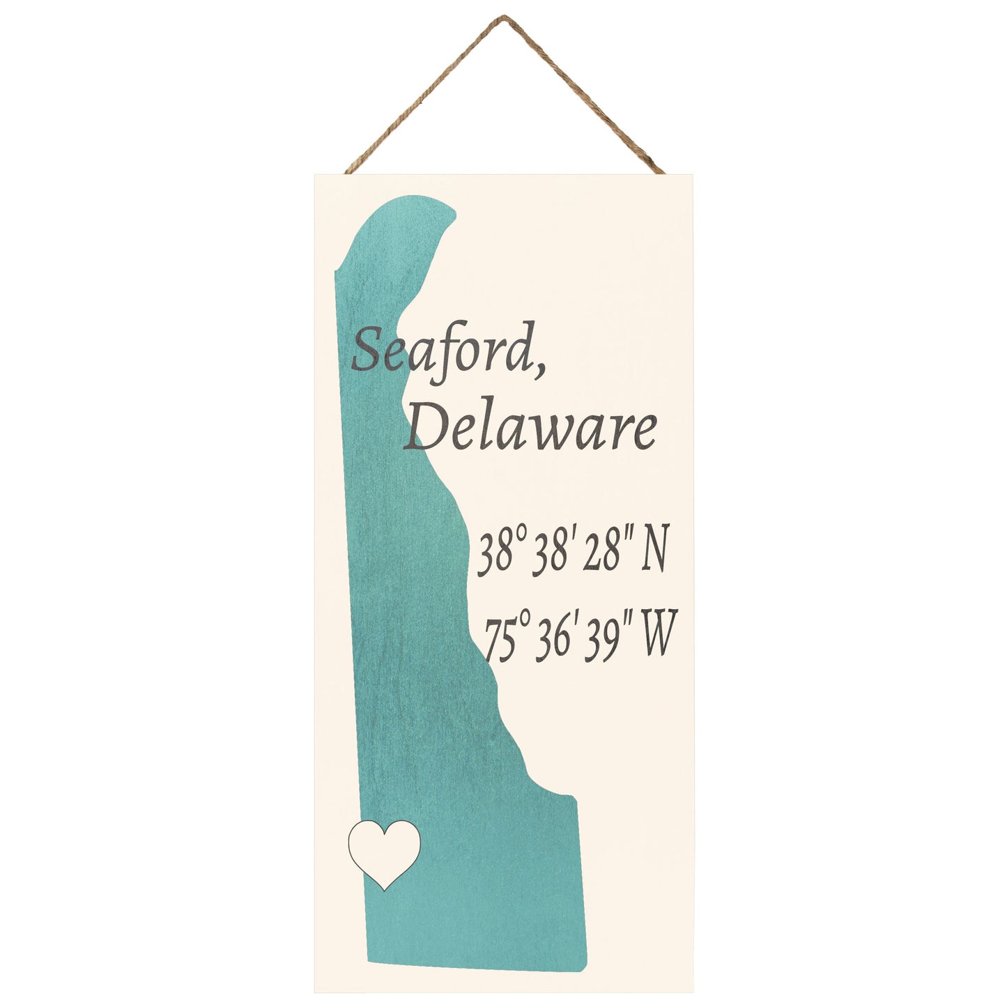 Seaford, Delaware Wooden Sign: Nautical Hometown Decor