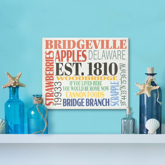 Bridgeville Delaware Wood Sign: State Pride Decor