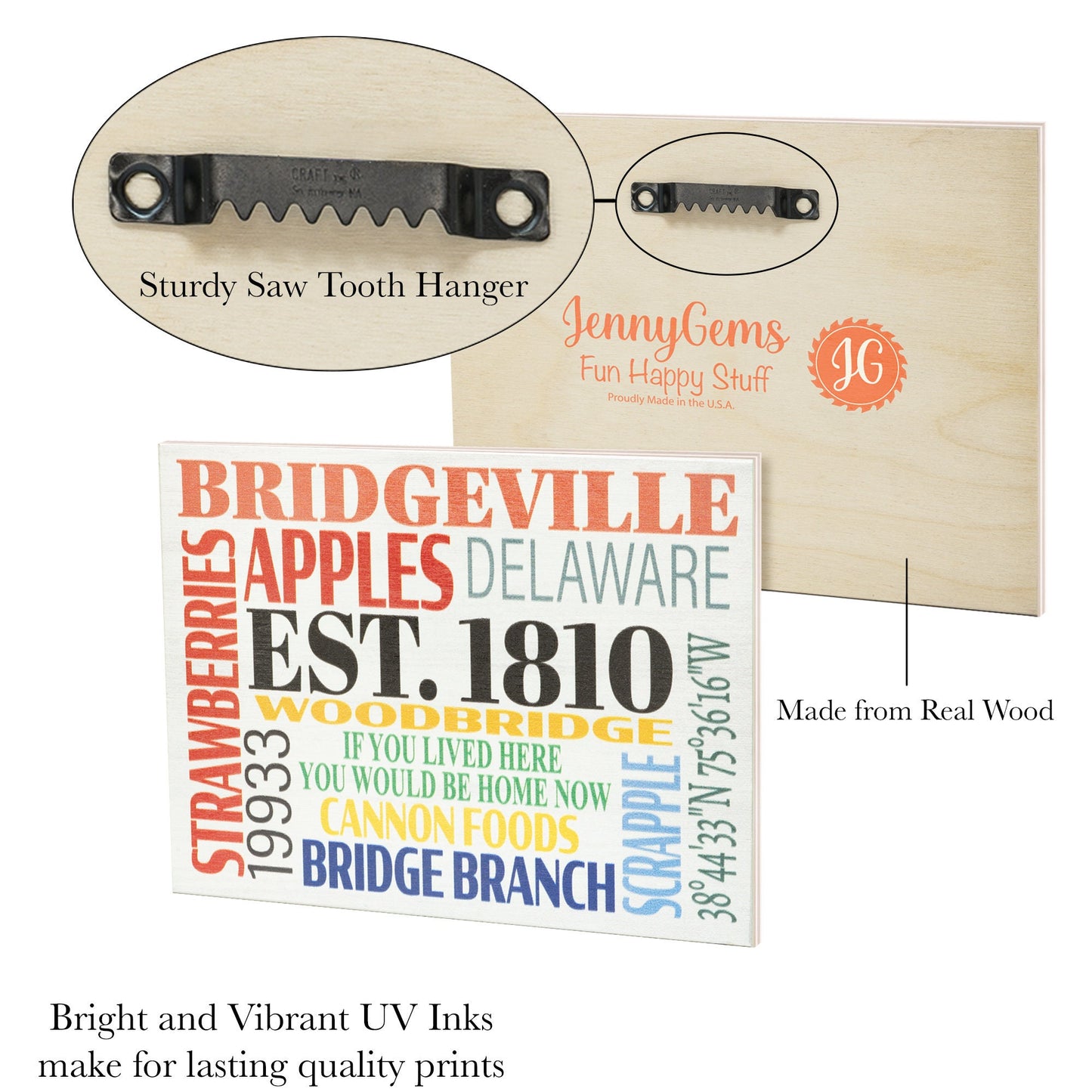 Bridgeville Delaware Wood Sign: State Pride Decor