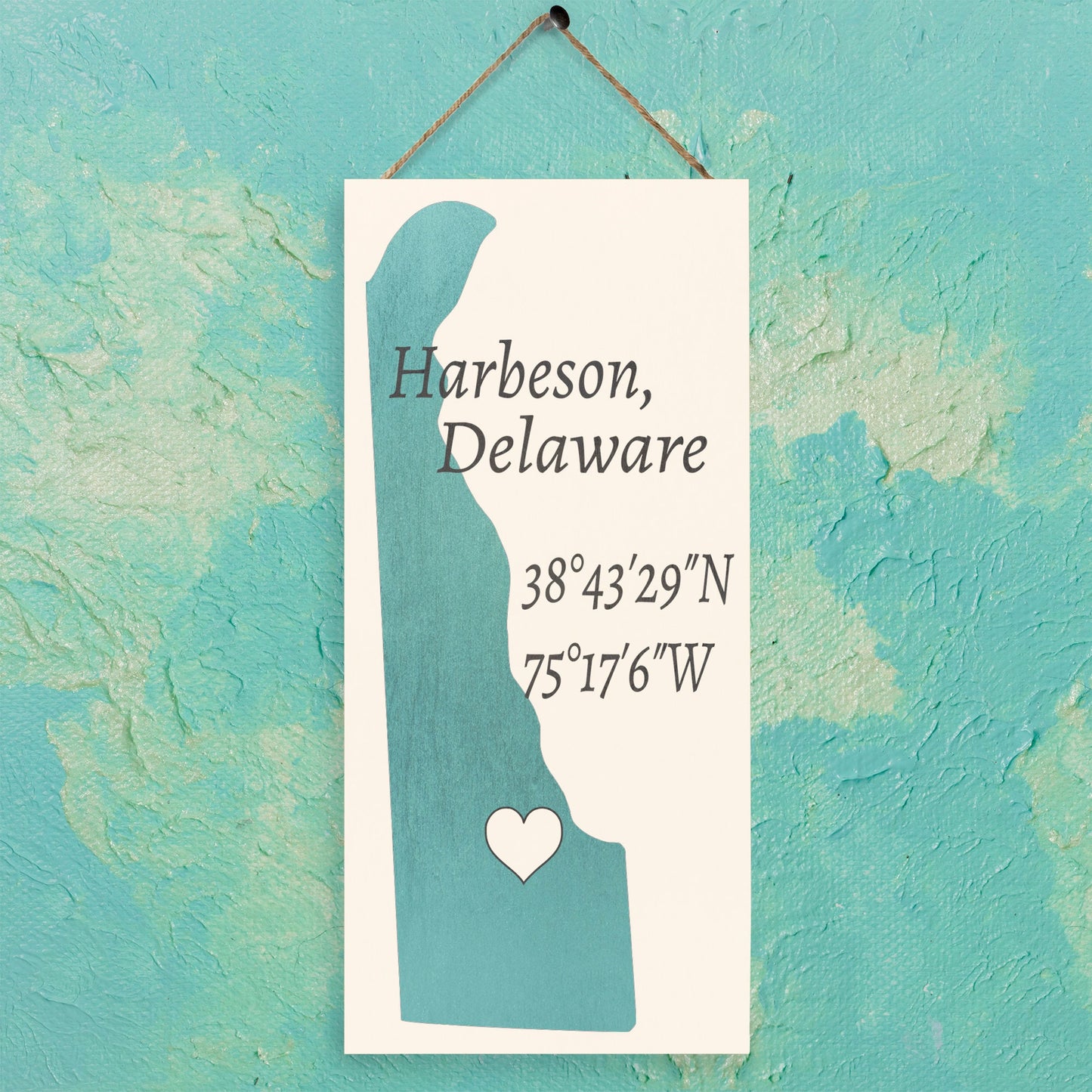 Harbeson, Delaware Nautical Wood Sign, Delaware Gifts and Souvenirs