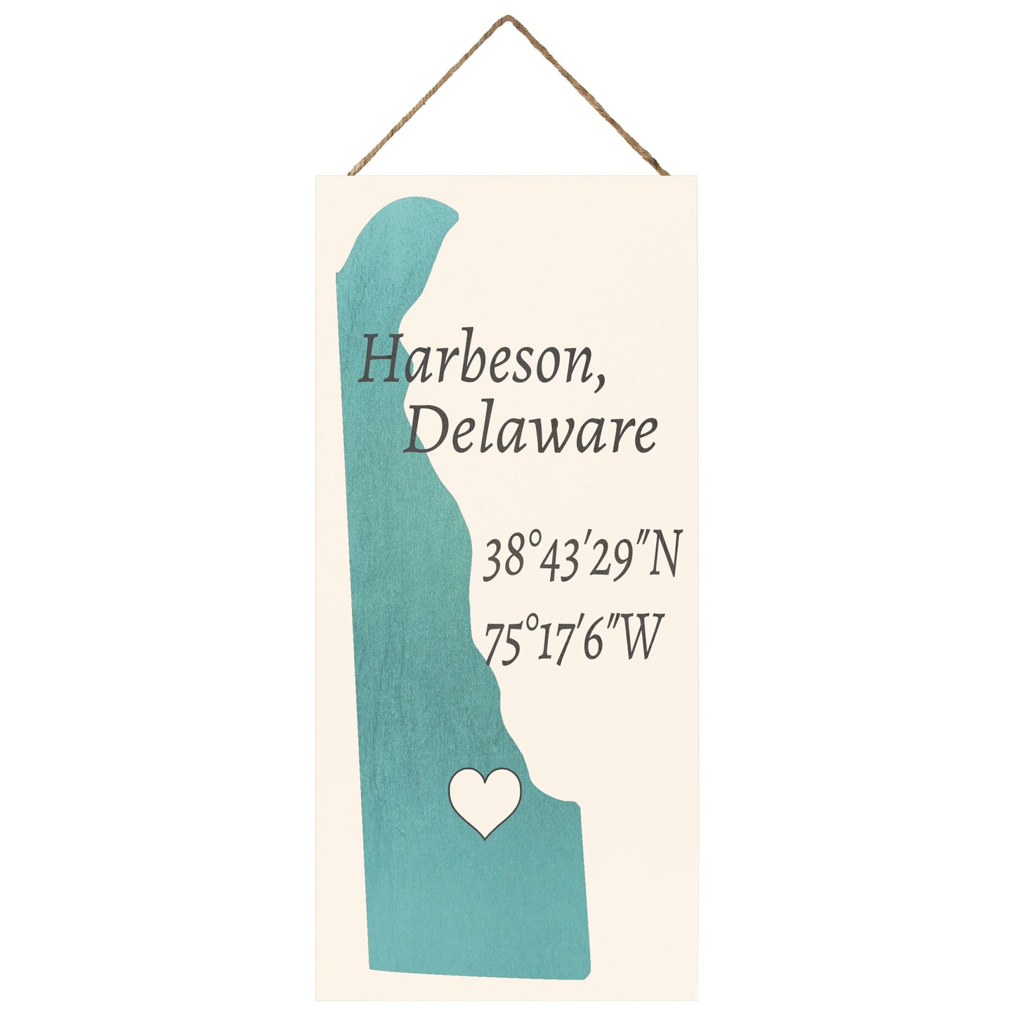 Harbeson, Delaware Nautical Wood Sign, Delaware Gifts and Souvenirs
