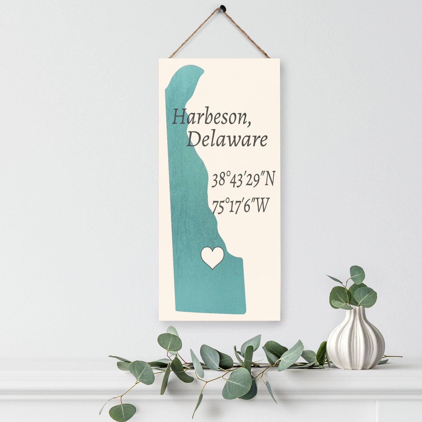 Harbeson, Delaware Nautical Wood Sign, Delaware Gifts and Souvenirs