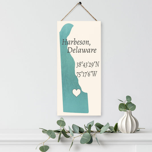 Harbeson, Delaware Nautical Wood Sign, Delaware Gifts and Souvenirs