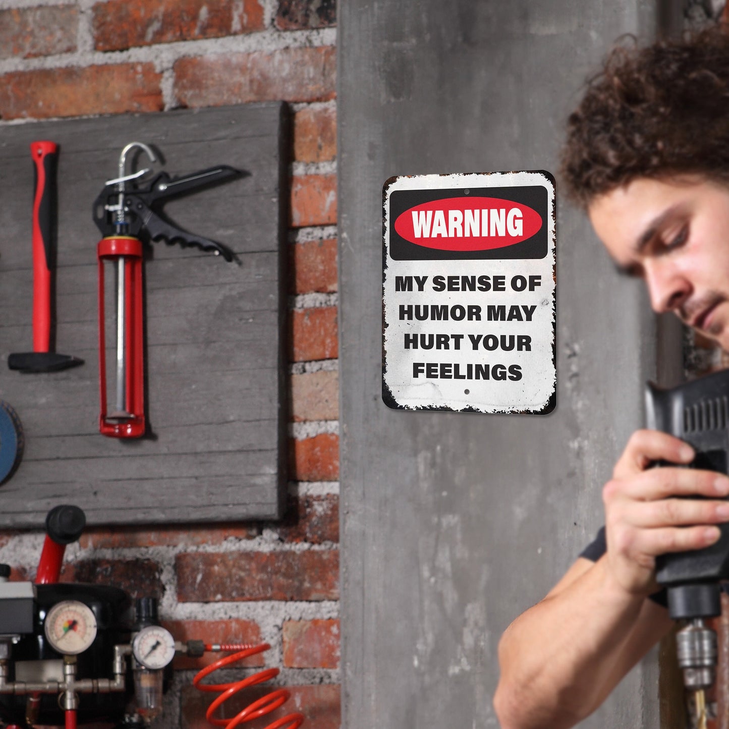 Funny Man Cave Sign: Sarcastic Humor - May Hurt Feelings (9x12 Inch)