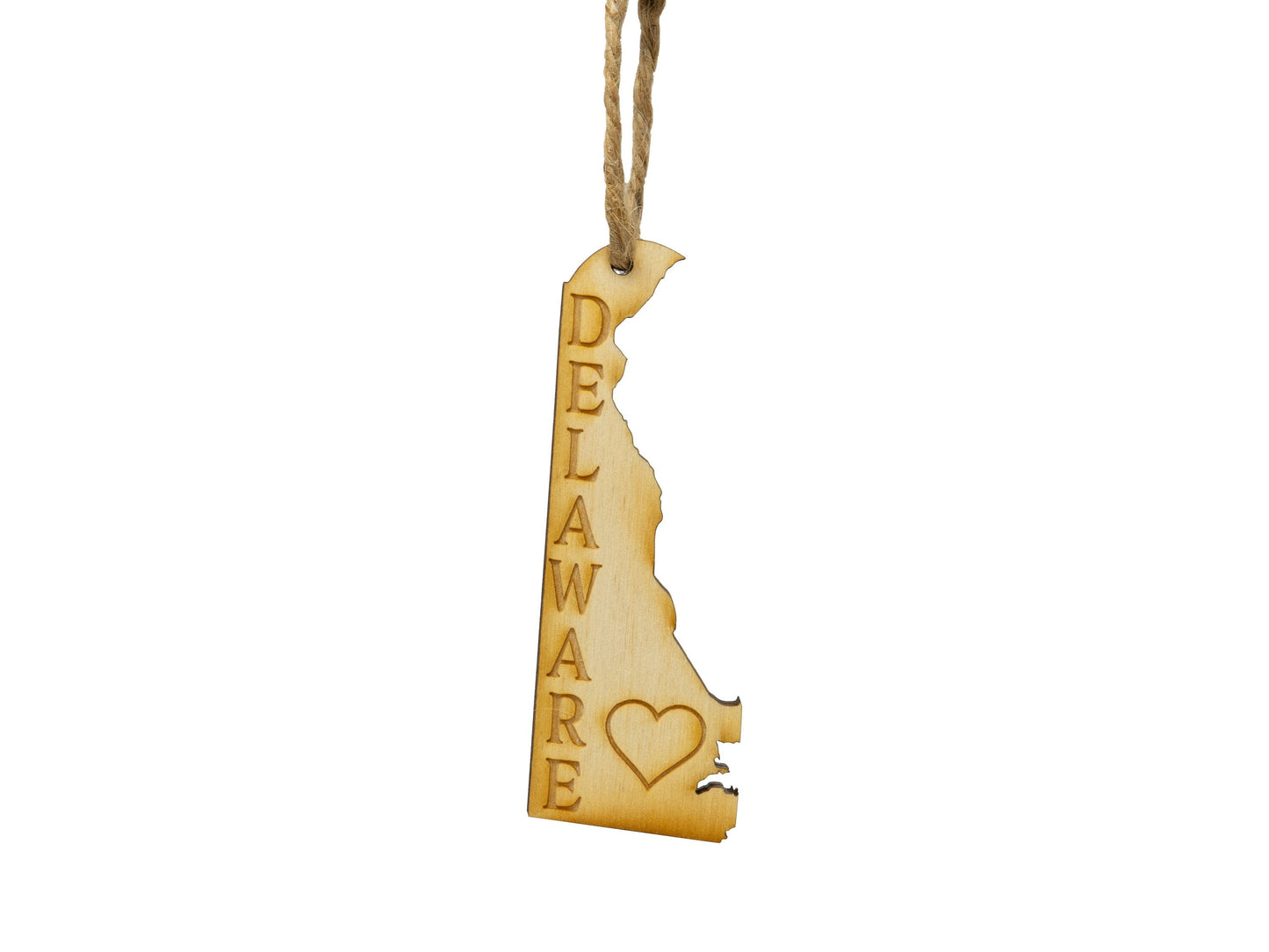Delaware State Wooden Ornament: Laser Cut Christmas Decor