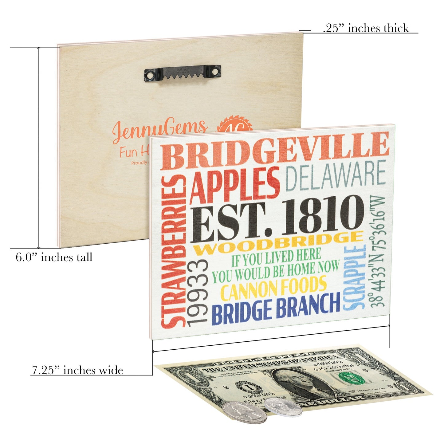 Bridgeville Delaware Wood Sign: State Pride Decor