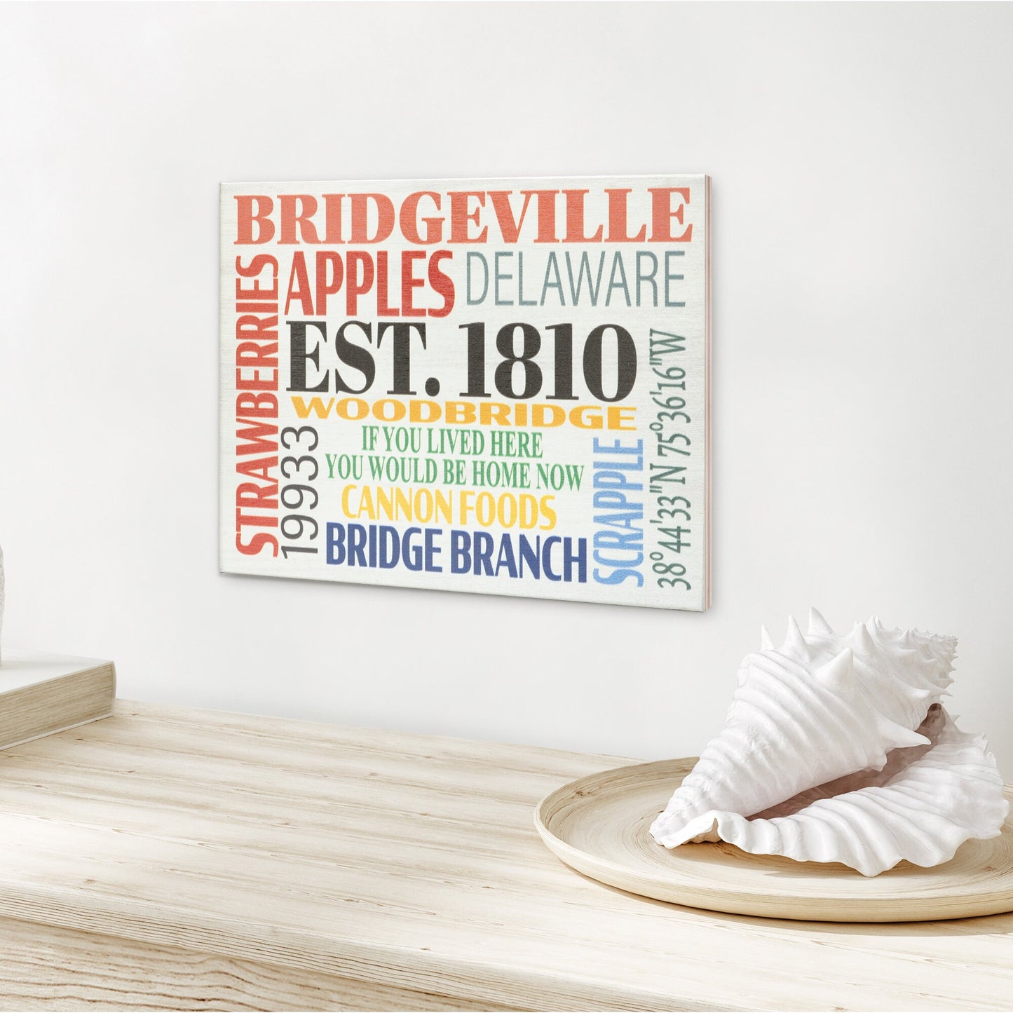 Bridgeville Delaware Wood Sign: State Pride Decor
