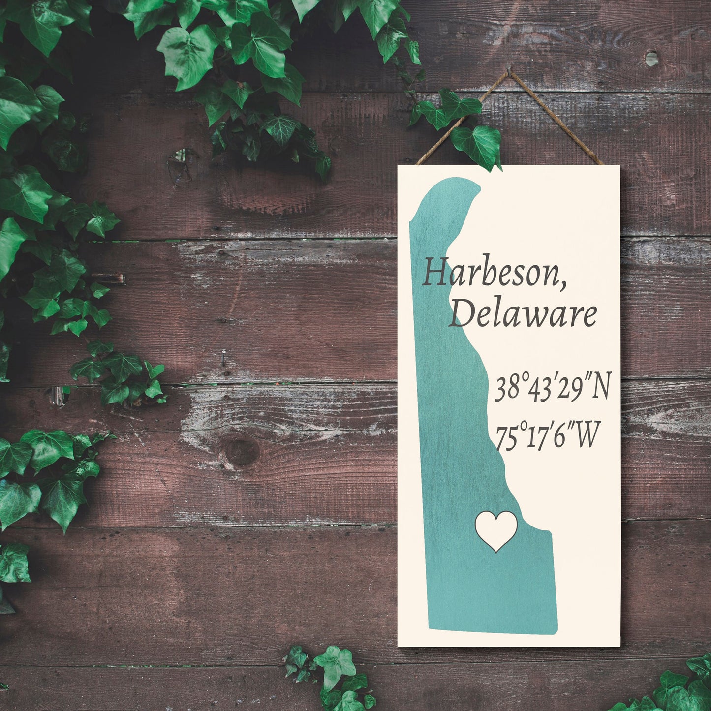 Harbeson, Delaware Nautical Wood Sign, Delaware Gifts and Souvenirs