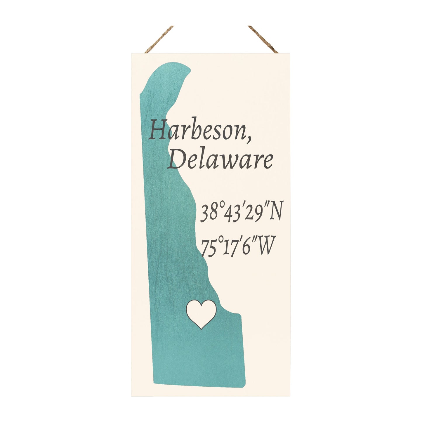 Harbeson, Delaware Nautical Wood Sign, Delaware Gifts and Souvenirs