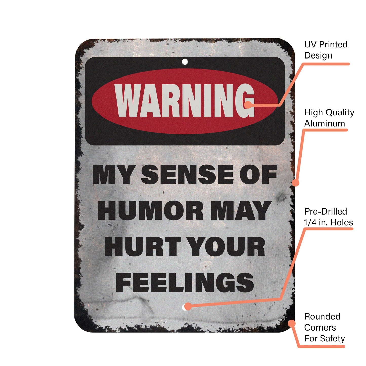 Funny Man Cave Sign: Sarcastic Humor - May Hurt Feelings (9x12 Inch)