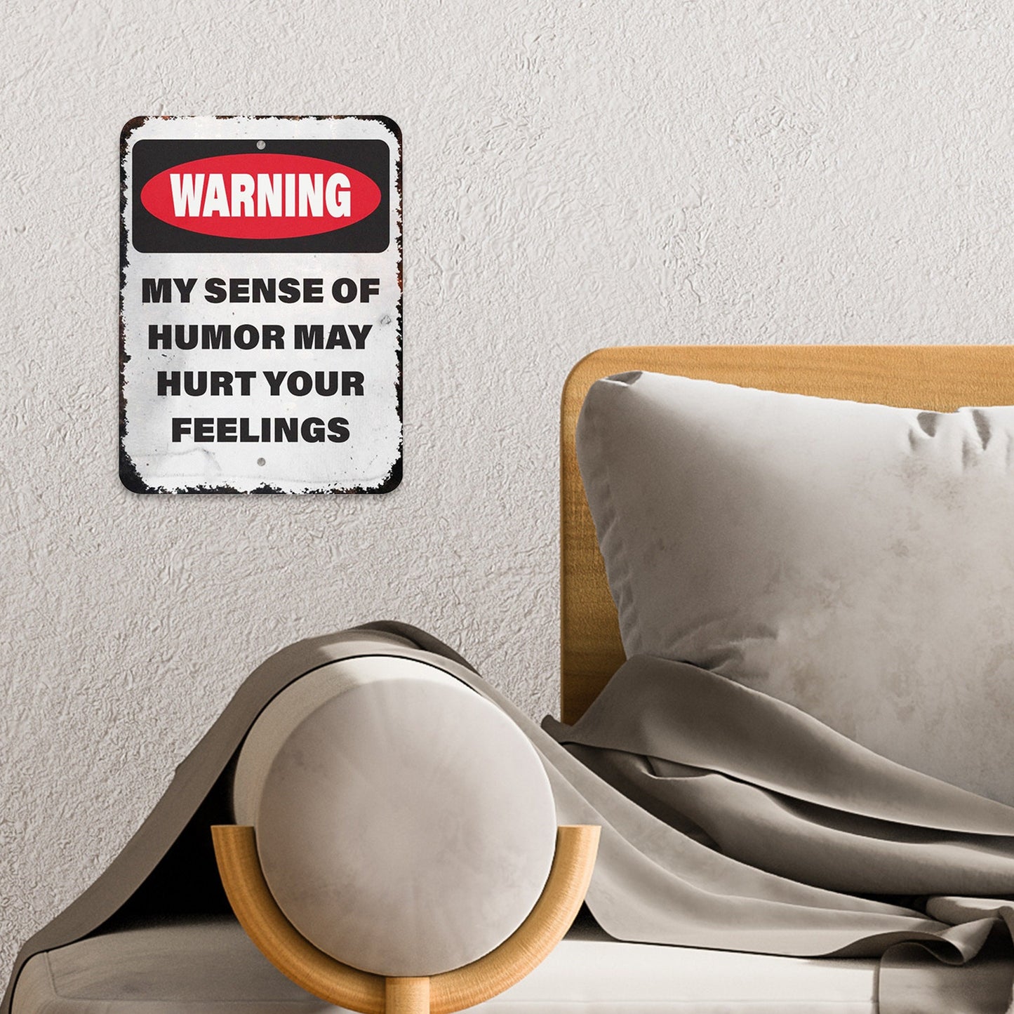 Funny Man Cave Sign: Sarcastic Humor - May Hurt Feelings (9x12 Inch)