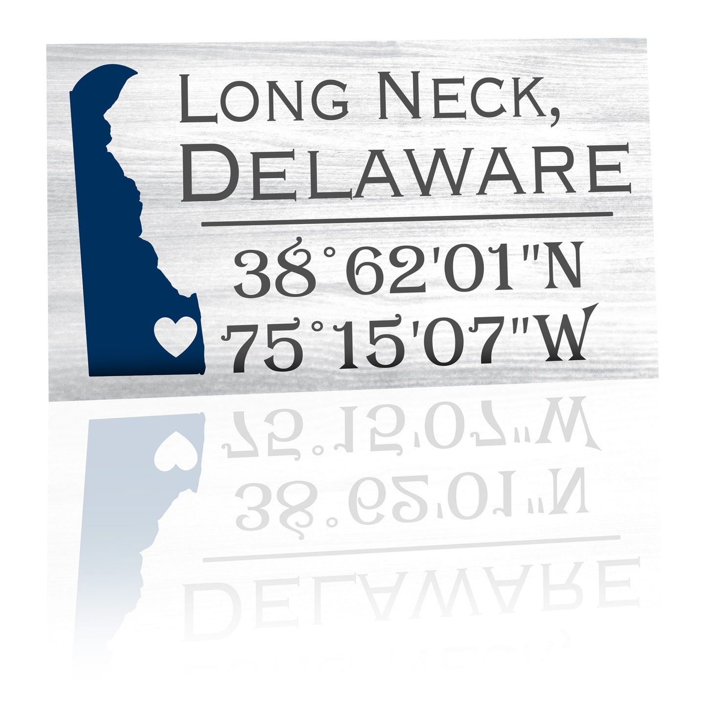 Long Neck Delaware Sign: Compass Coordinates, Beach House Decor