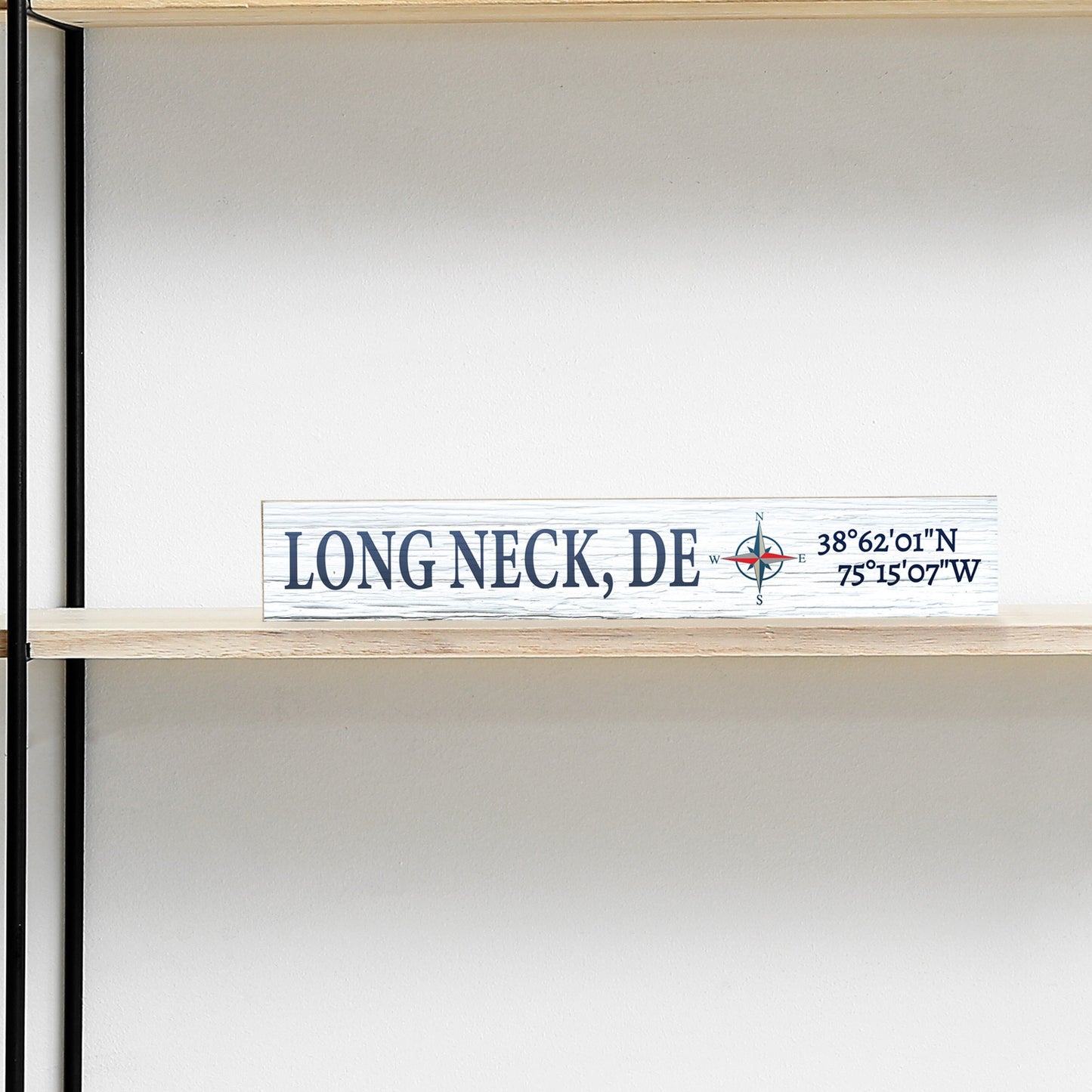 Long Neck Delaware Gifts and Souvenirs, Delaware Sign, Compass Coordinates, Beach Decor, Tabletop