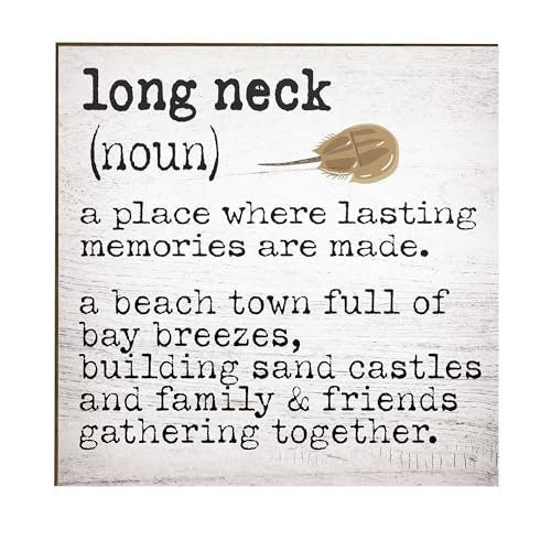 Long Neck Delaware Wood Sign: Beach House Decor
