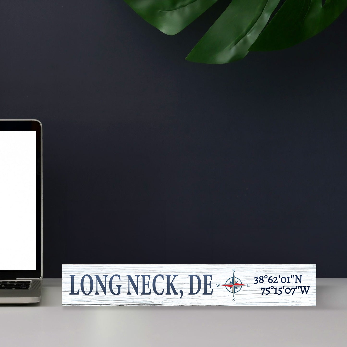 Long Neck Delaware Gifts and Souvenirs, Delaware Sign, Compass Coordinates, Beach Decor, Tabletop