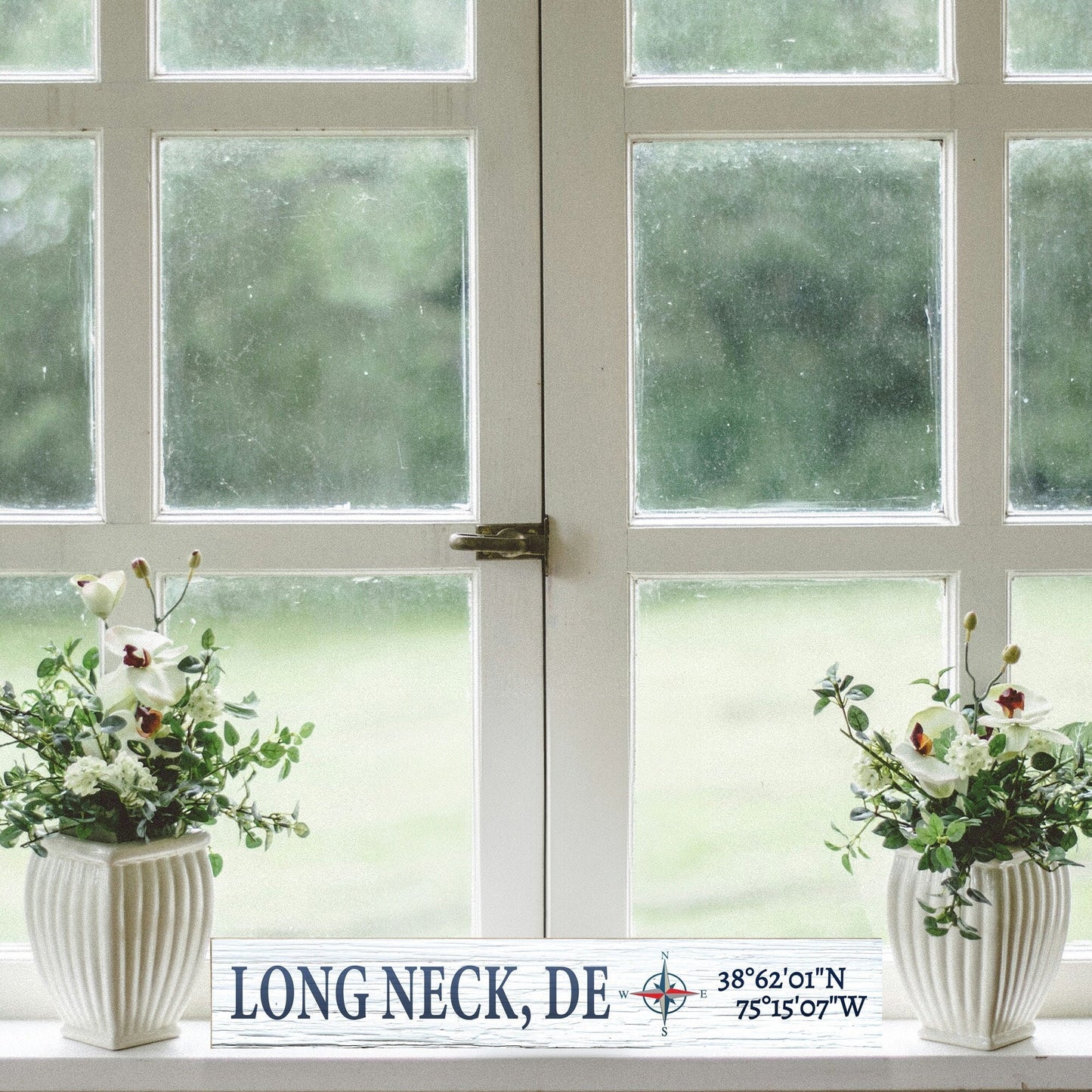 Long Neck Delaware Gifts and Souvenirs, Delaware Sign, Compass Coordinates, Beach Decor, Tabletop