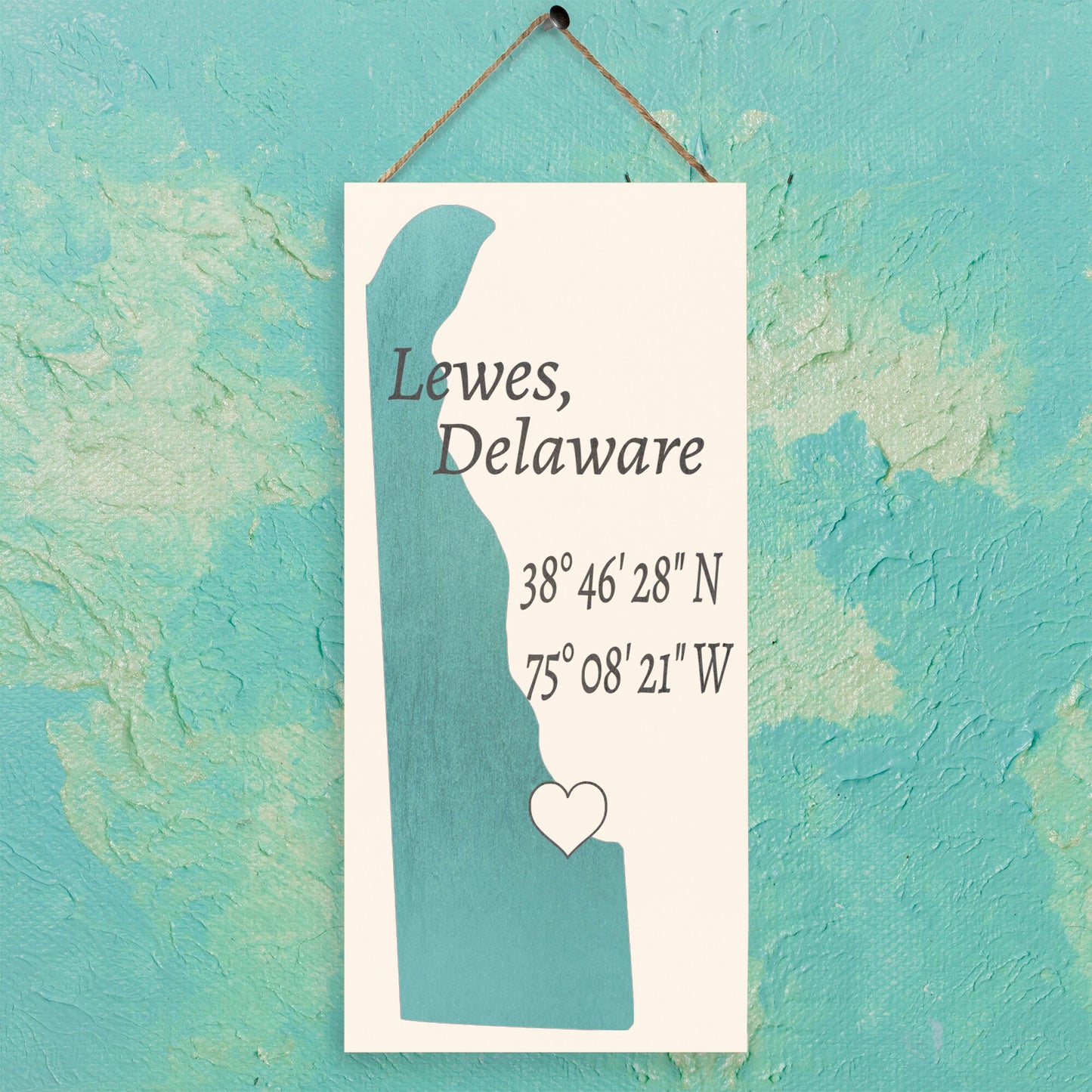 Lewes Delaware Nautical Wood Sign: Coastal Home Decor