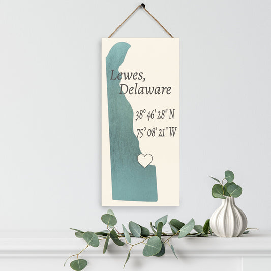 Lewes Delaware Nautical Wood Sign: Coastal Home Decor