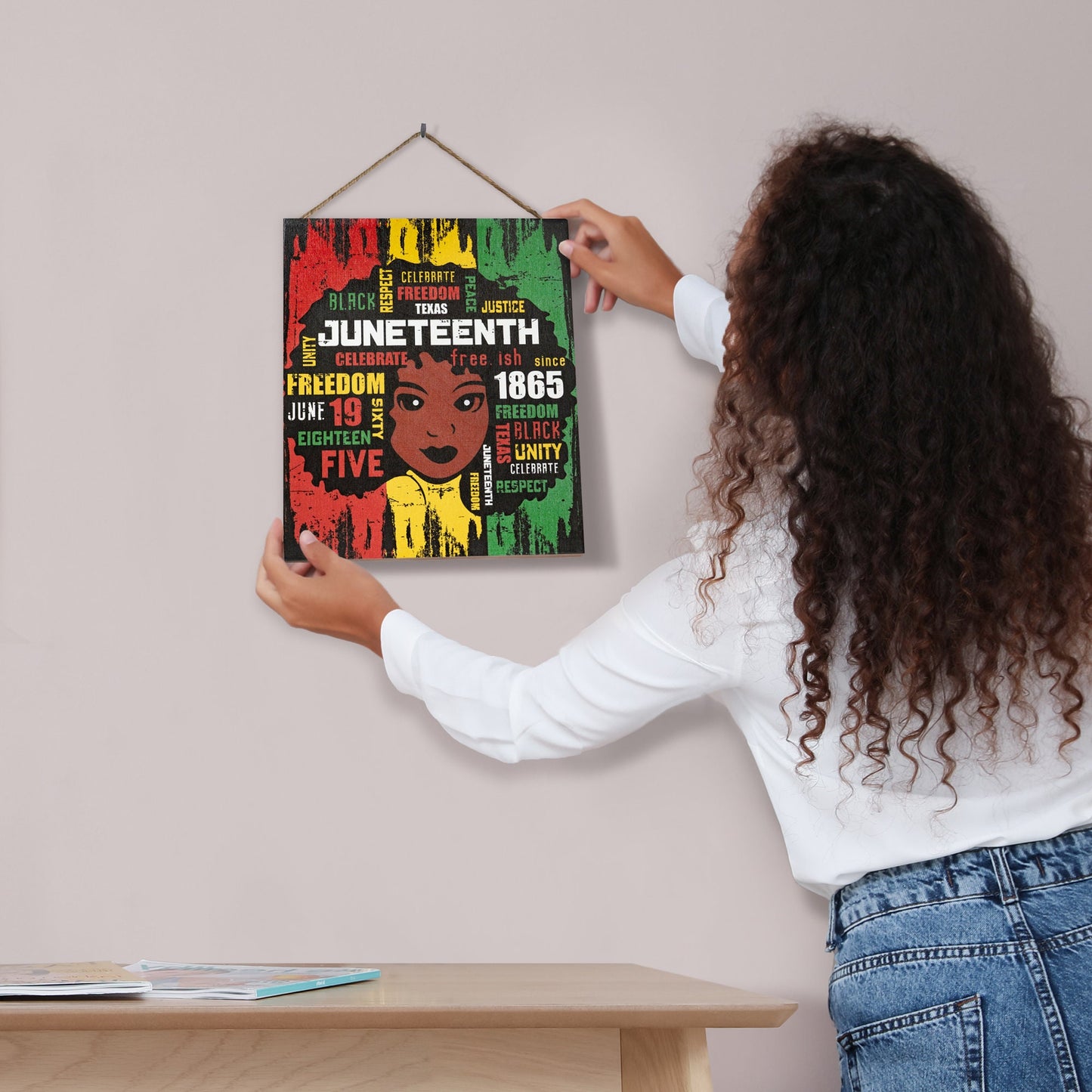 Juneteenth Wooden Sign: Afro Women, Black Independence Day Decor