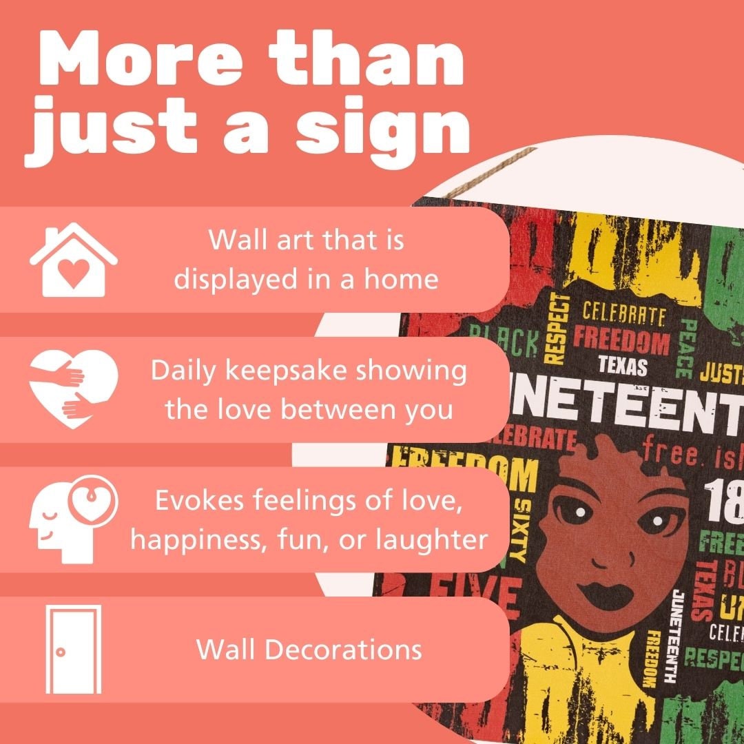 Juneteenth Wooden Sign: Afro Women, Black Independence Day Decor