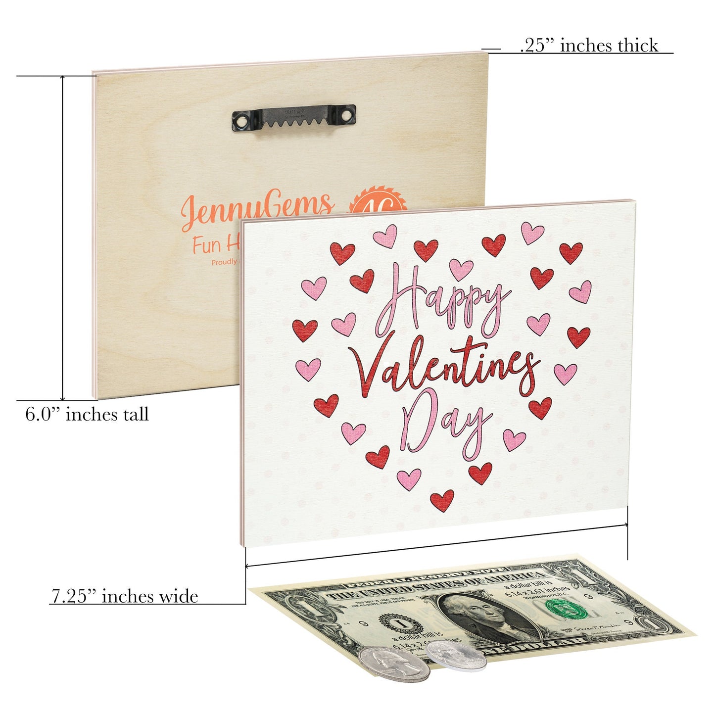 Happy Valentine's Day Wood Sign: Red & Pink Hearts Decor