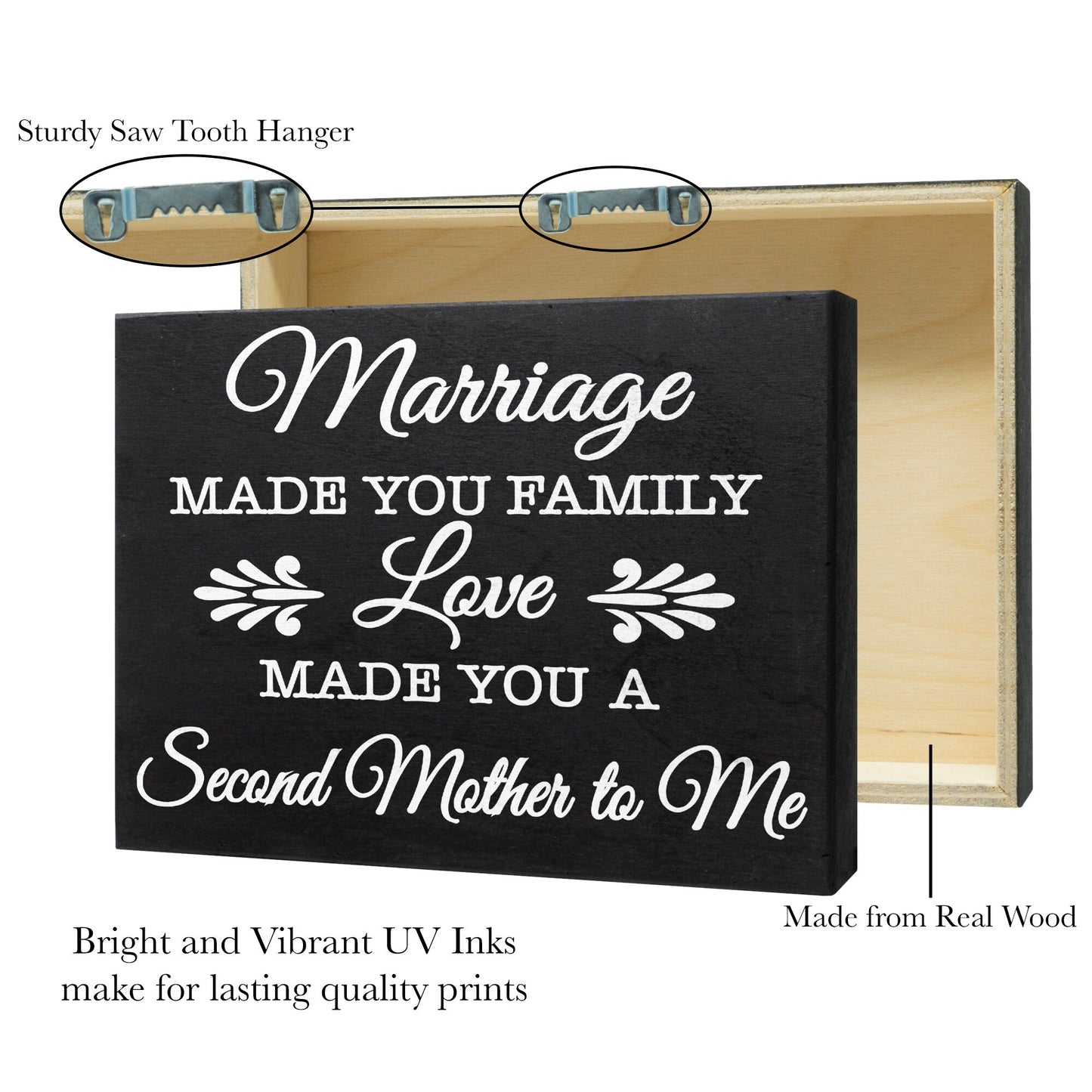 Mother-in-Law Gift: Sentimental Wood Sign, Second Mother