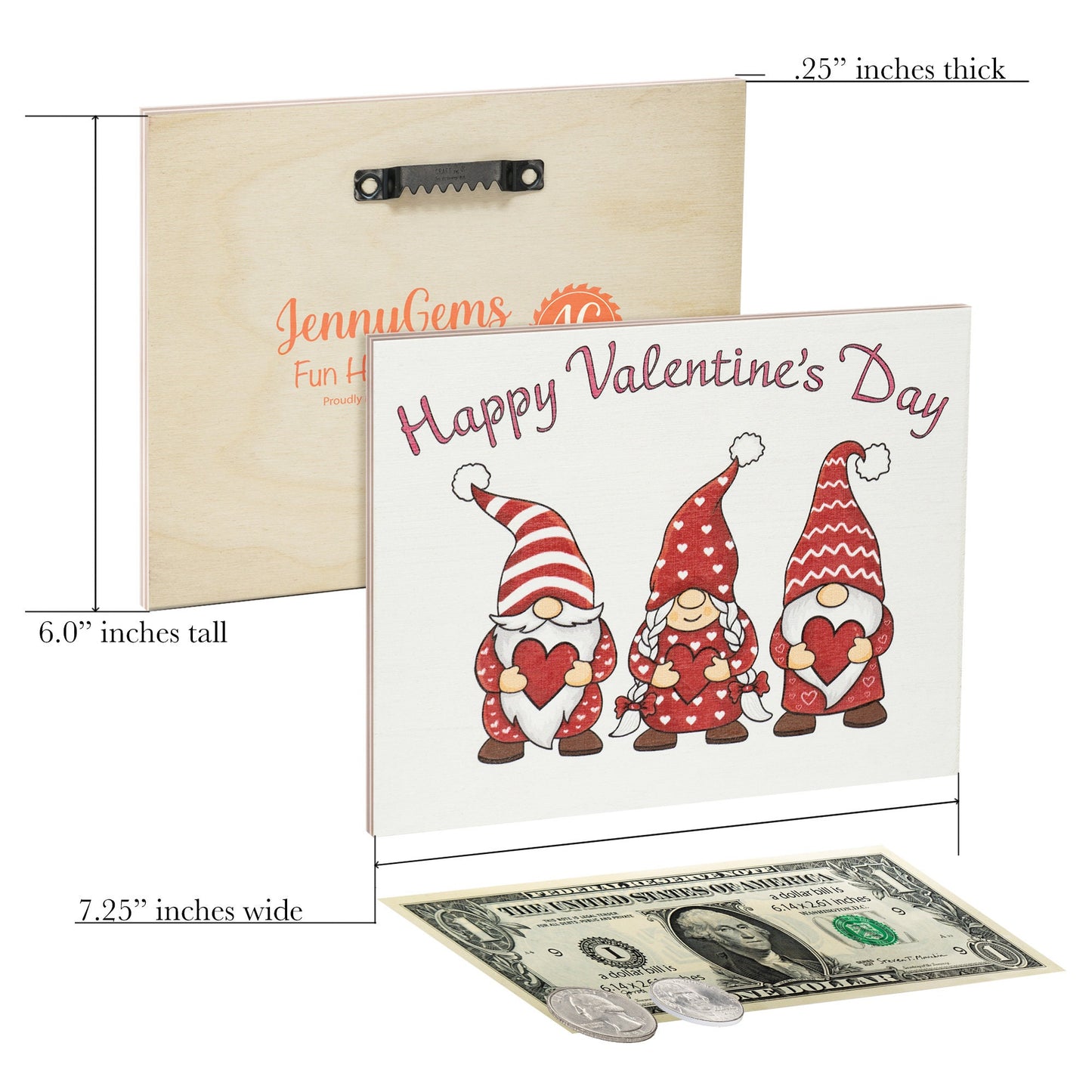 Valentines Gnomes Sign: Happy Valentine's Day Wooden Decor