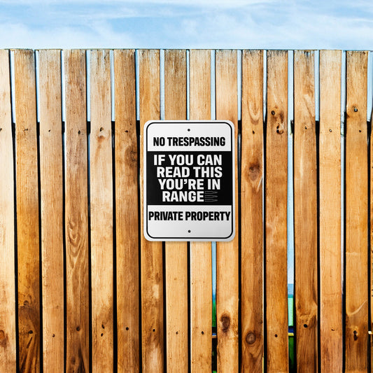 No Trespassing Metal Sign: Sarcastic Humor, Garage Bar Decor