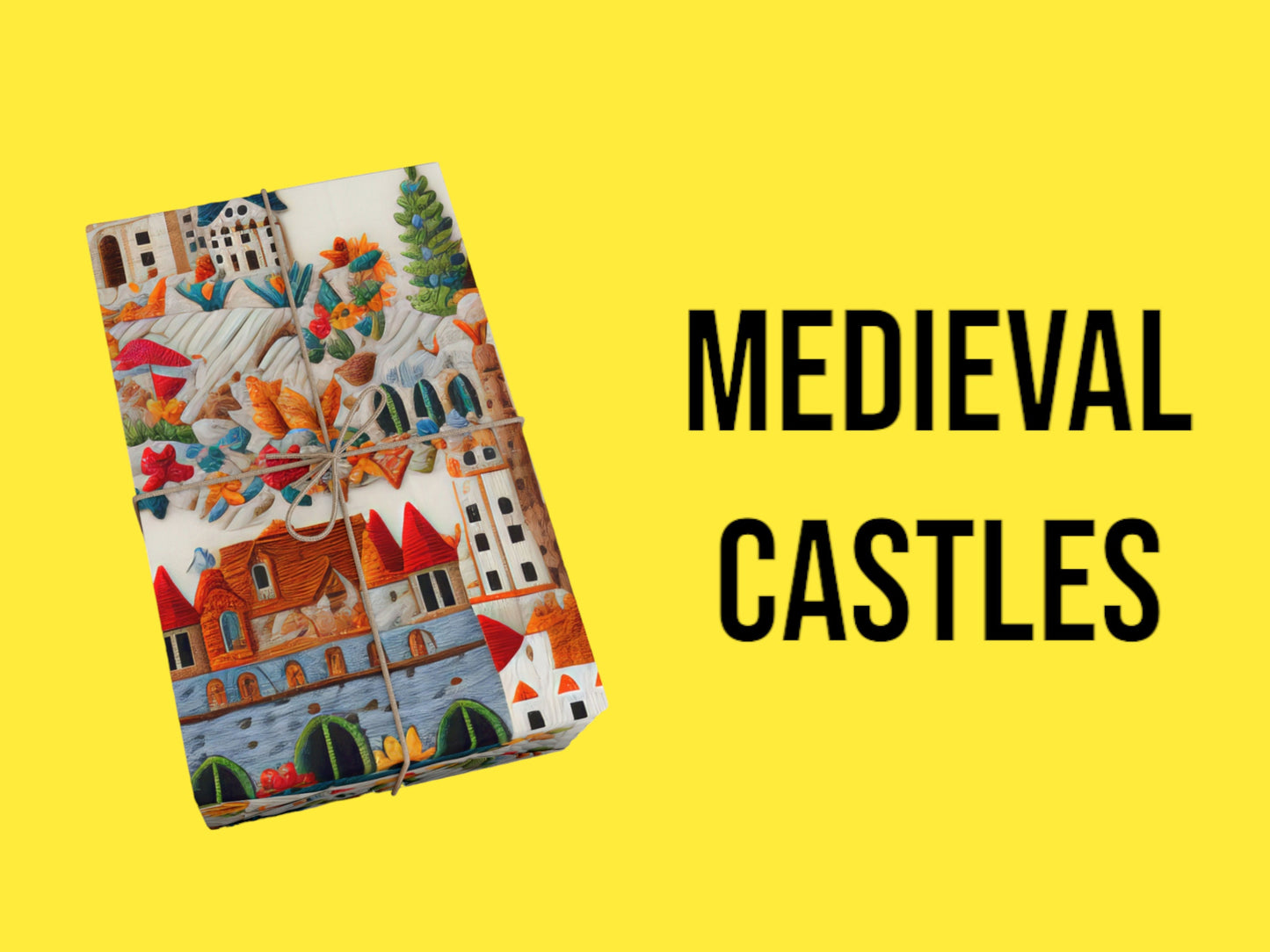 Medieval Castle Wrapping Paper – Luxury Gift Wrap for Historical, Renaissance, and Period-Themed Gifts