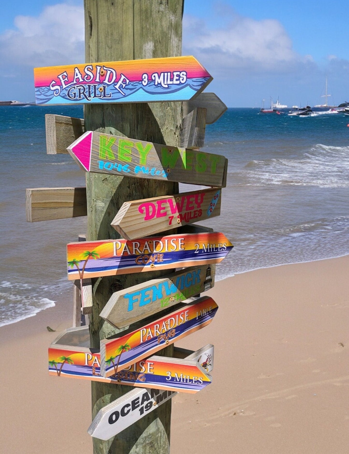 Custom Destination Arrow Sign: Travel Memory Gift, Weather Resistant