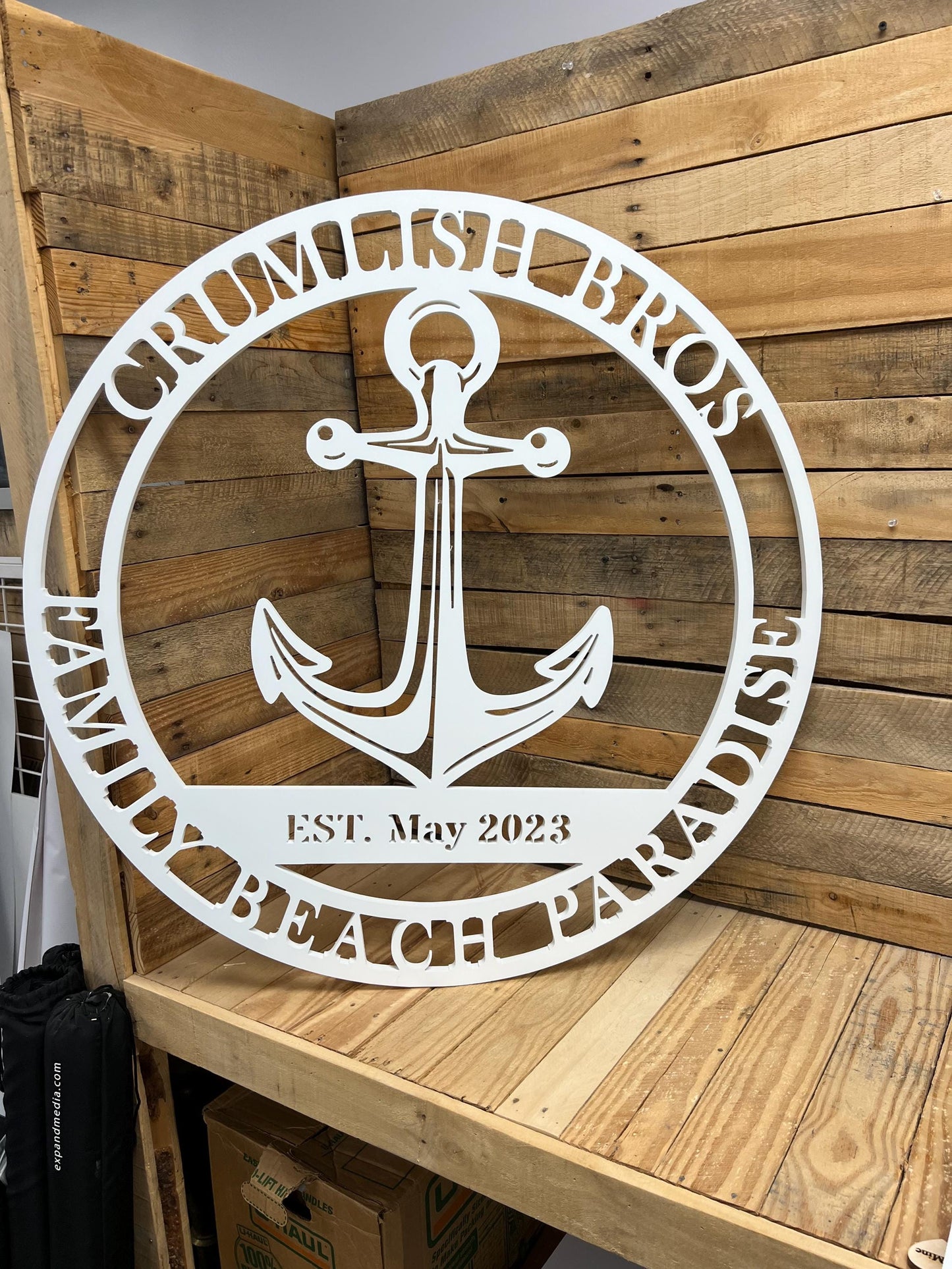 Personalized Anchor Sign: 3ft Nautical Beach House Decor