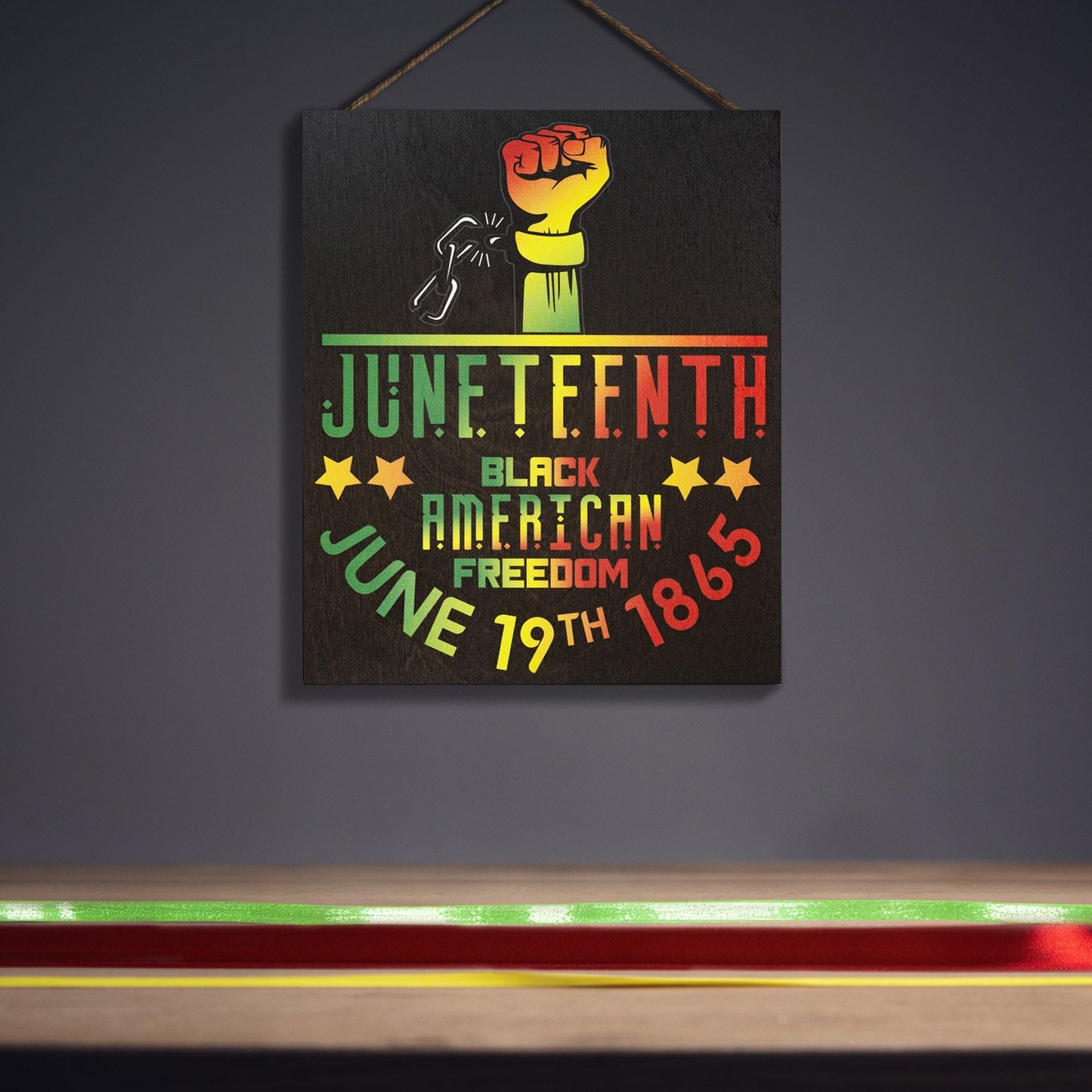 Juneteenth Wooden Sign: Black Independence Day Decor, African American Freedom Day, 1865