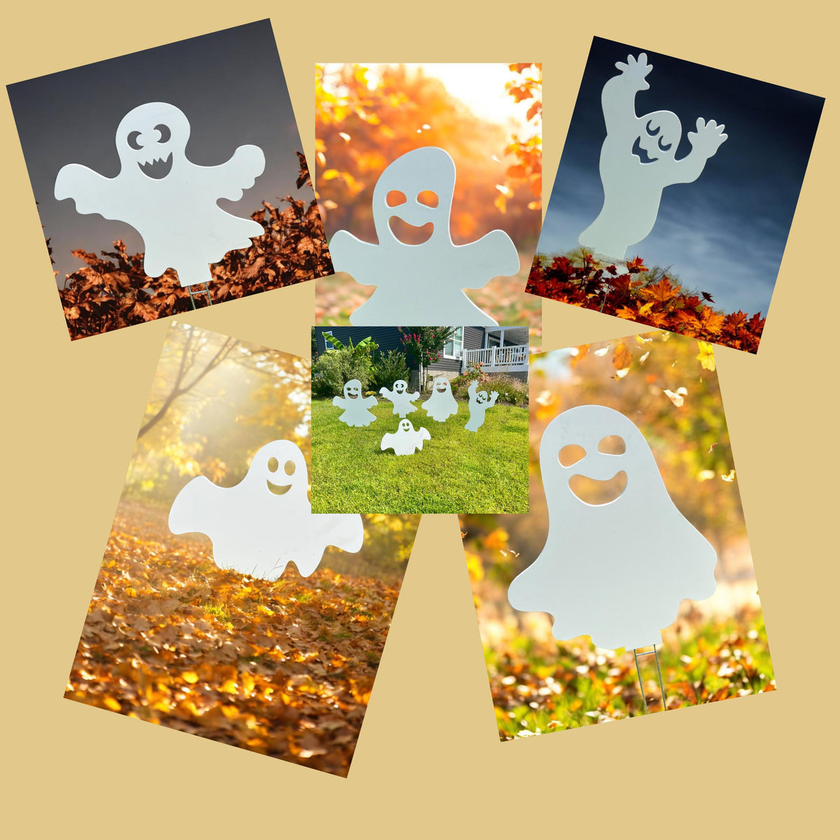 PVC Halloween Ghost Yard Decor: All-Weather Outdoor Lawn Art