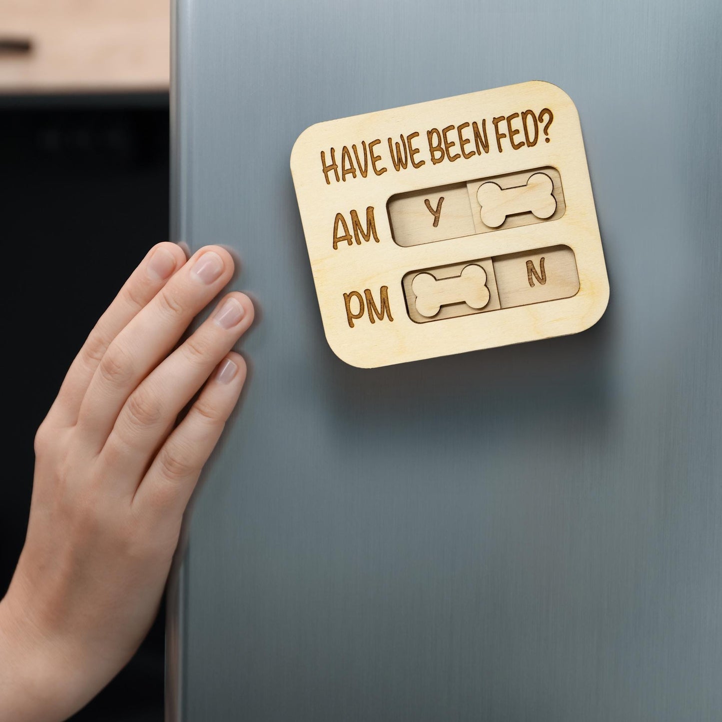 Dog Feeding Tracker Magnet: AM/PM Reminder, Pet Food Chart, Have We Been Fed