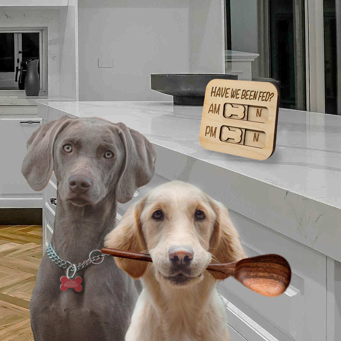 Dog Feeding Tracker Magnet: AM/PM Reminder, Pet Food Chart, Have We Been Fed