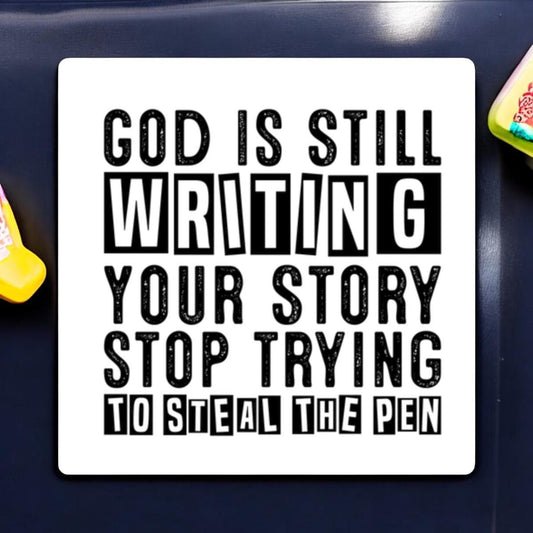 Inspirational Fridge Magnet: God is Writing Your Story, Christian Decor