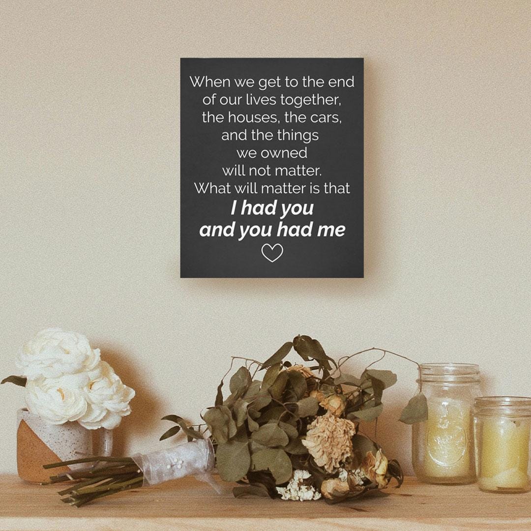 Romantic Wood Sign, Anniversary Gift for Wife and Husband