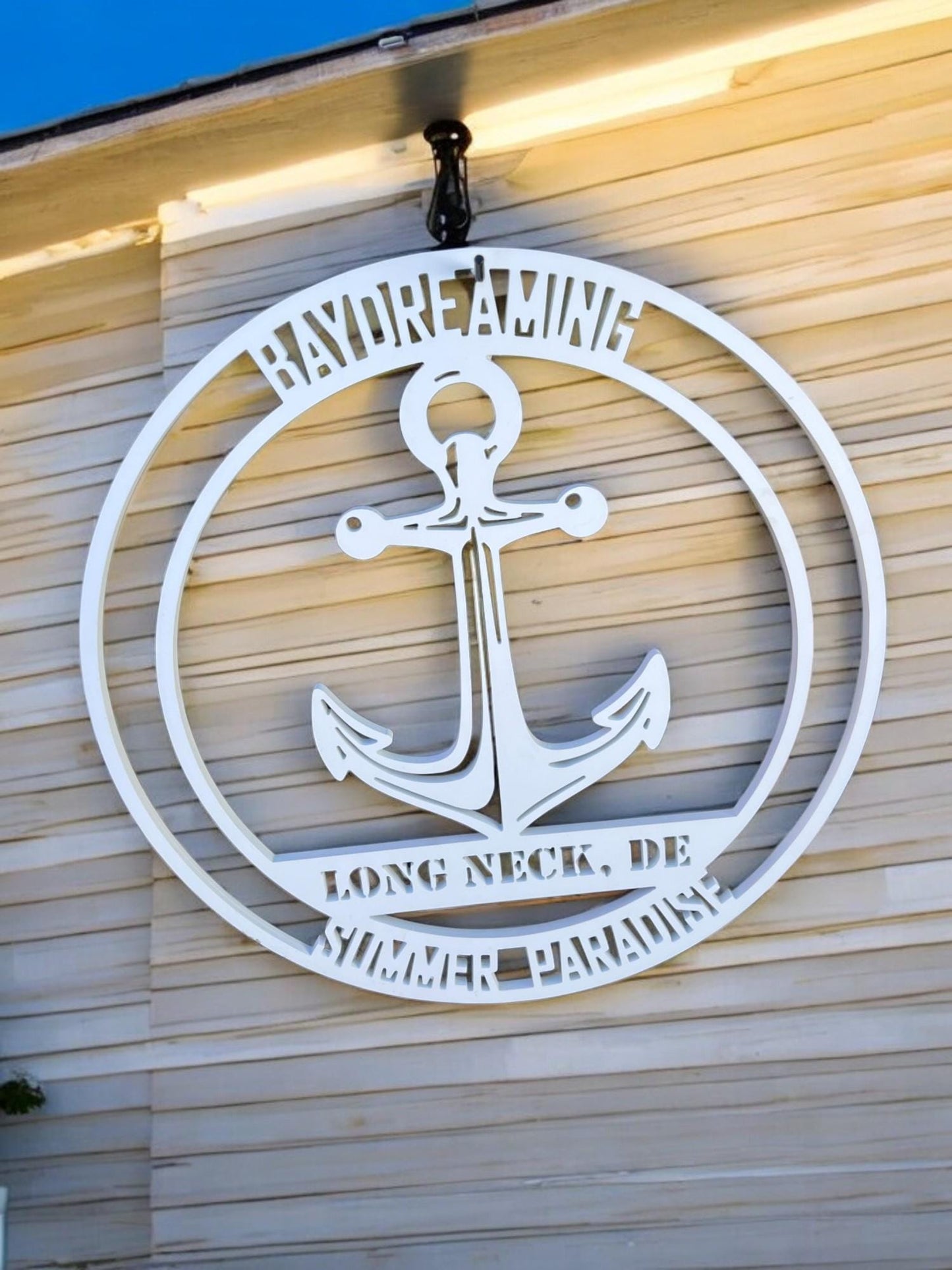 Personalized Anchor Sign: 3ft Nautical Beach House Decor