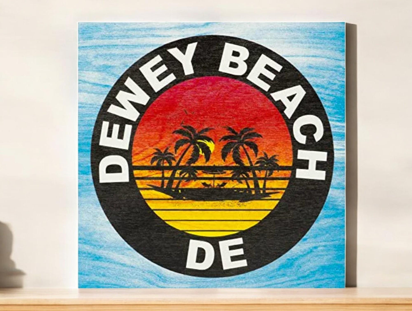 Dewey Beach Delaware Sign: Sunset Souvenir Decor