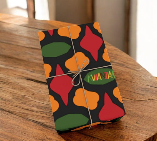 Kwanzaa Gift Wrap: African Print, Eco-Friendly Holiday Paper Set