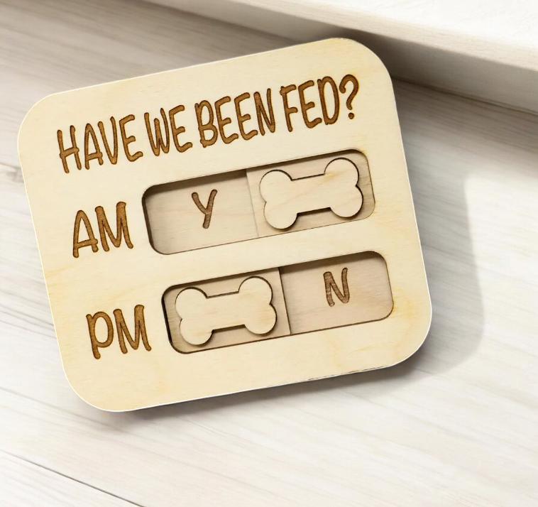 Dog Feeding Tracker Magnet: AM/PM Reminder, Pet Food Chart, Have We Been Fed