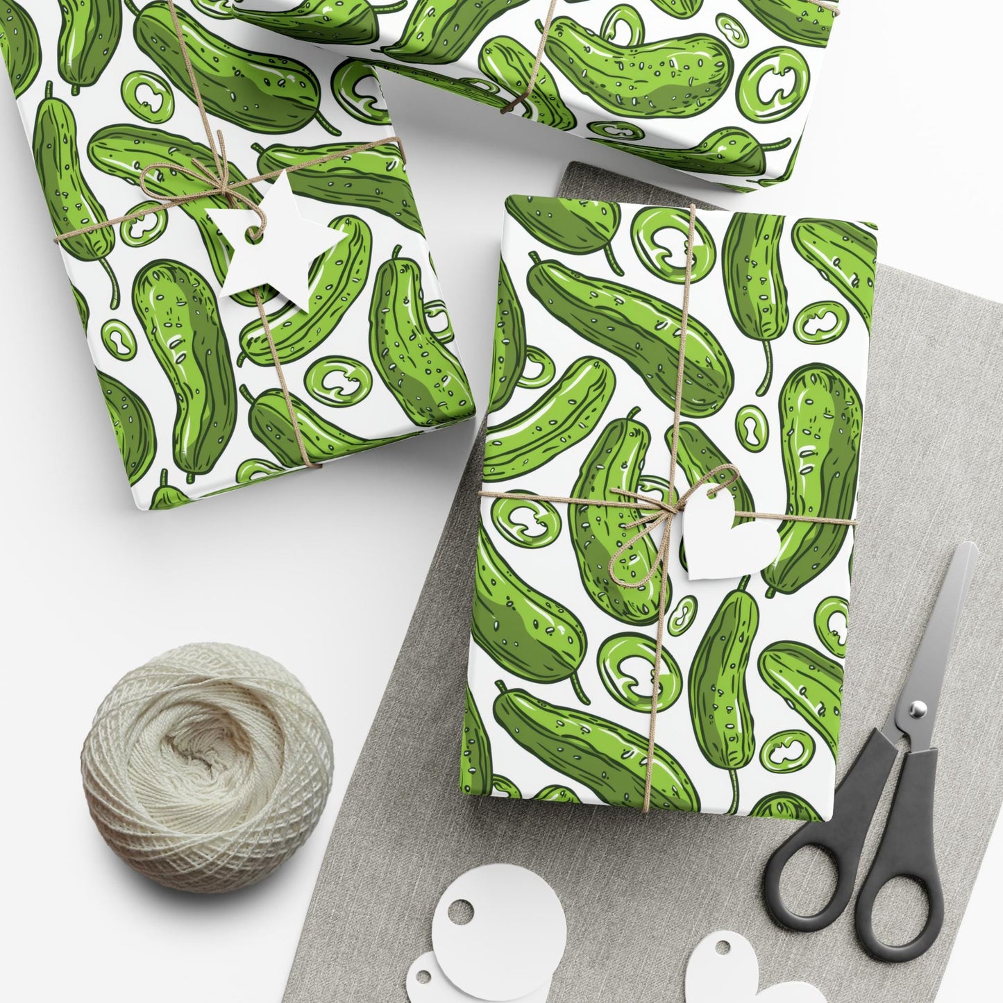 Luxury Pickle Themed Wrapping Paper,  Wrap for Holidays, Birthdays, and Special Occasions - Festive Wrapping Sheets, Decorative Gift