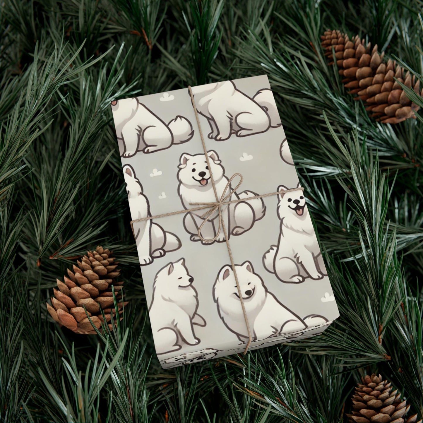 Samoyed Dog Gift Wrap Papers, Luxurious but Cute and Playful, Perfect for Dog Lovers, Birthdays, Holidays, Baby Showers, and Special Gifts