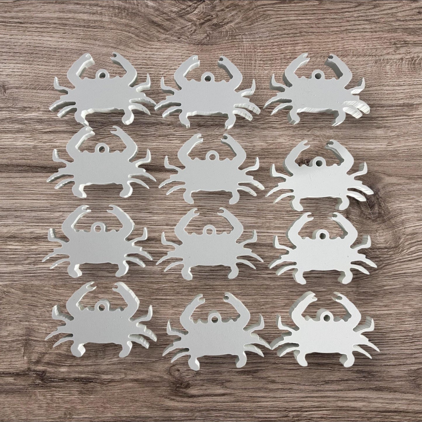 PVC Crab Christmas Ornaments: Coastal Decor with Red Ribbon (Set of 12)