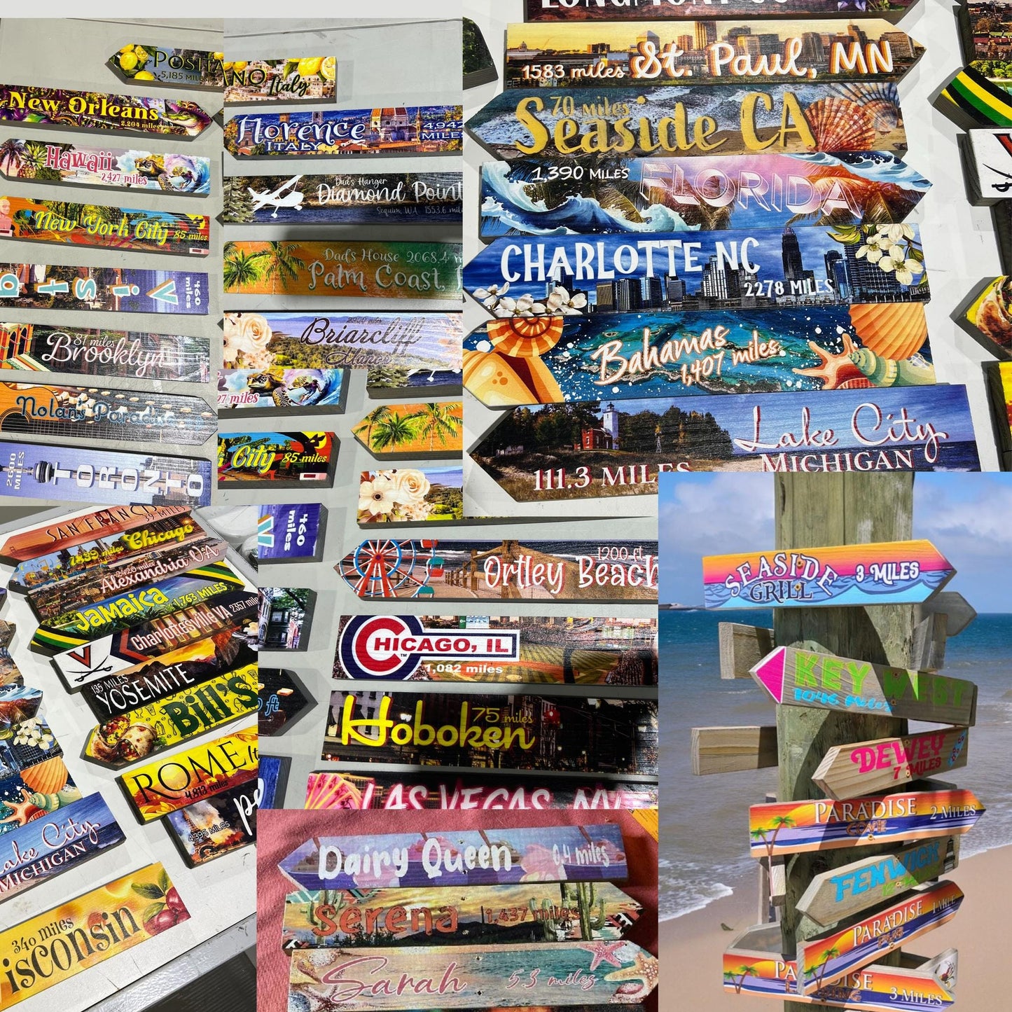 Custom Destination Arrow Sign: Travel Memory Gift, Weather Resistant