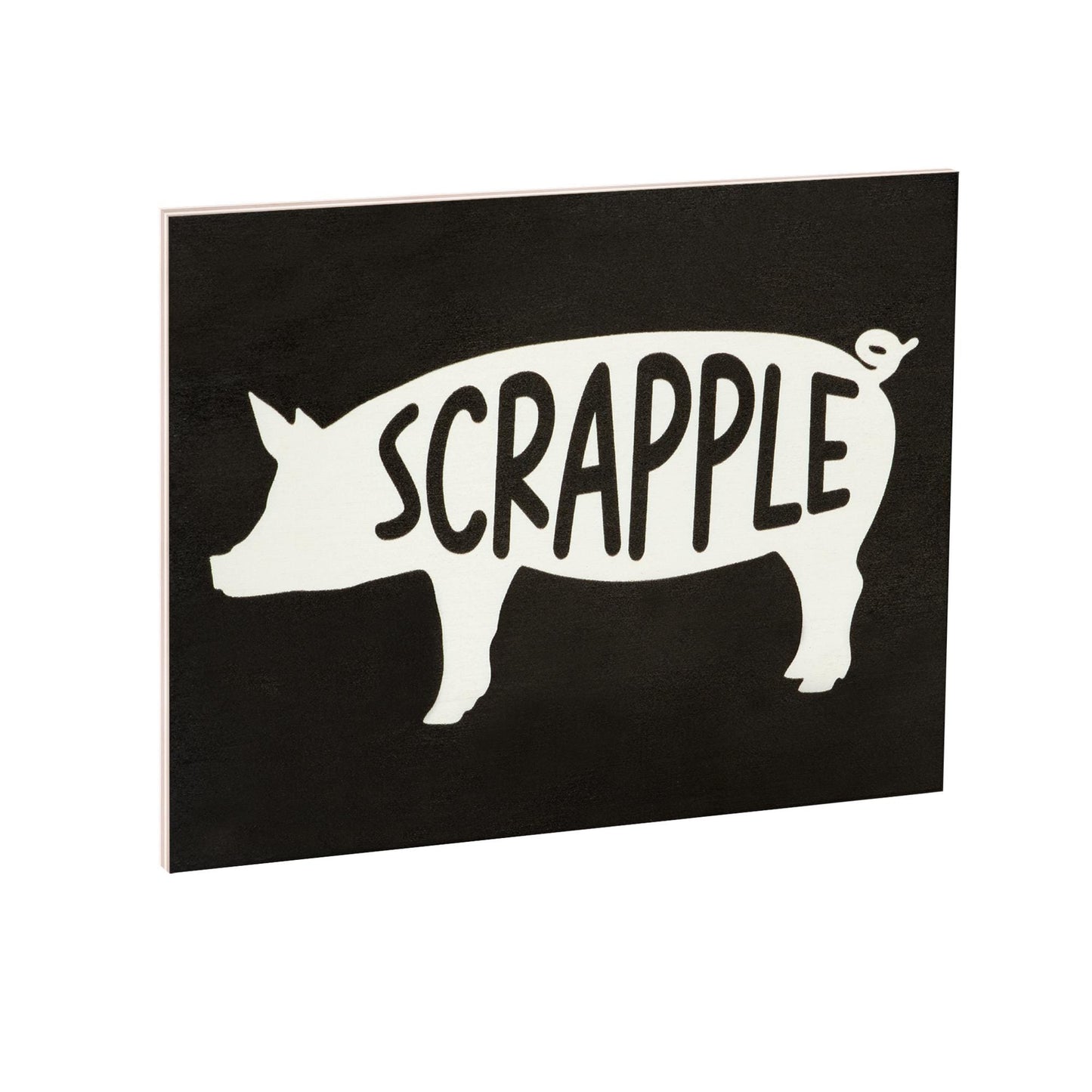 Scrapple Pig Wood Sign: Rustic Farmhouse Kitchen Decor
