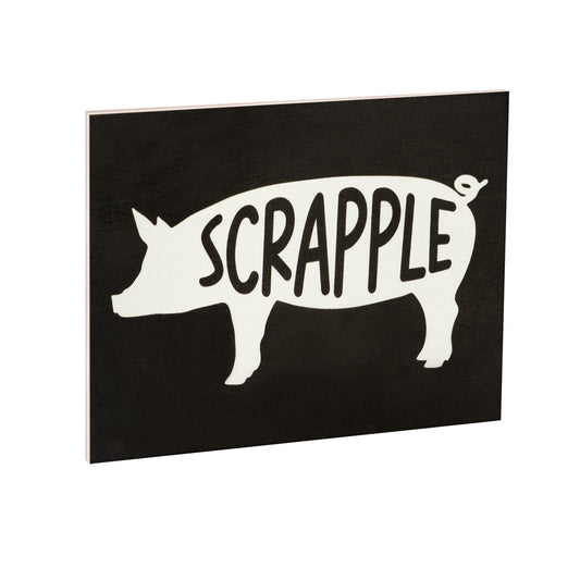 Scrapple Pig Wood Sign: Rustic Farmhouse Kitchen Decor