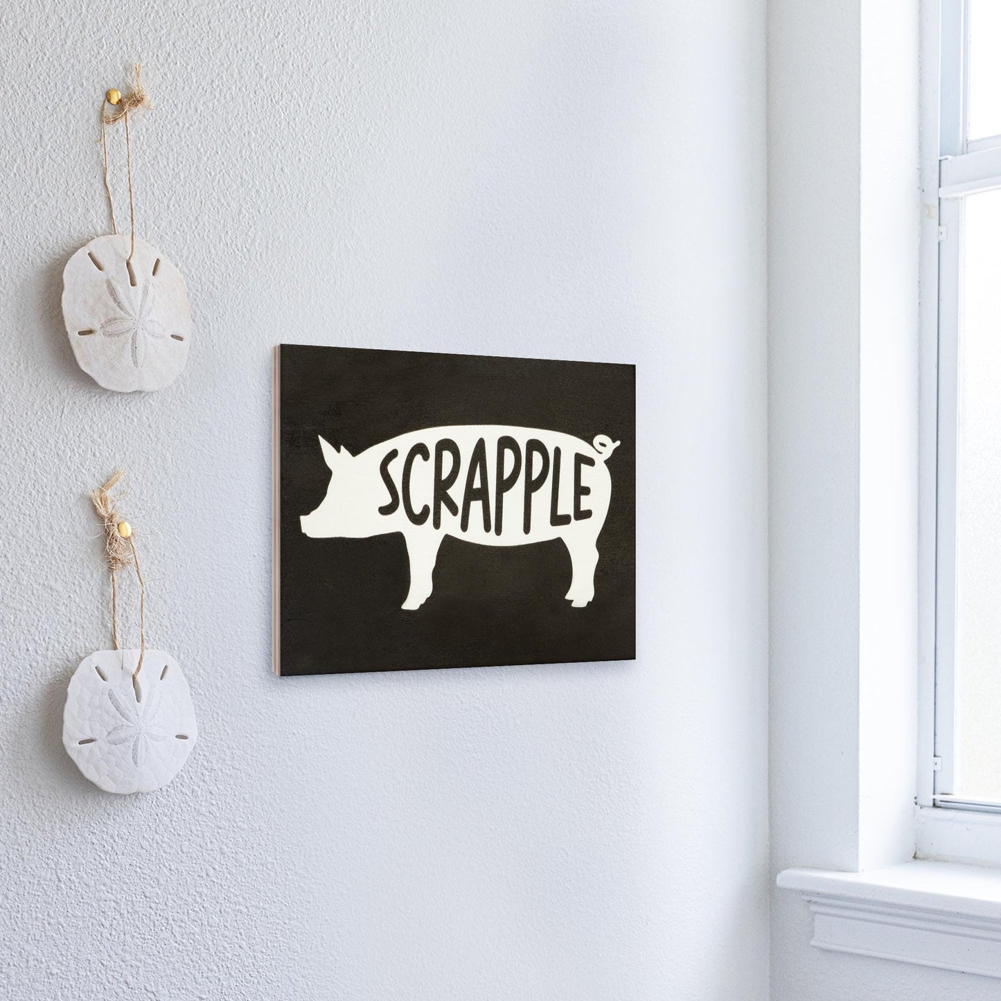 Scrapple Pig Wood Sign: Rustic Farmhouse Kitchen Decor