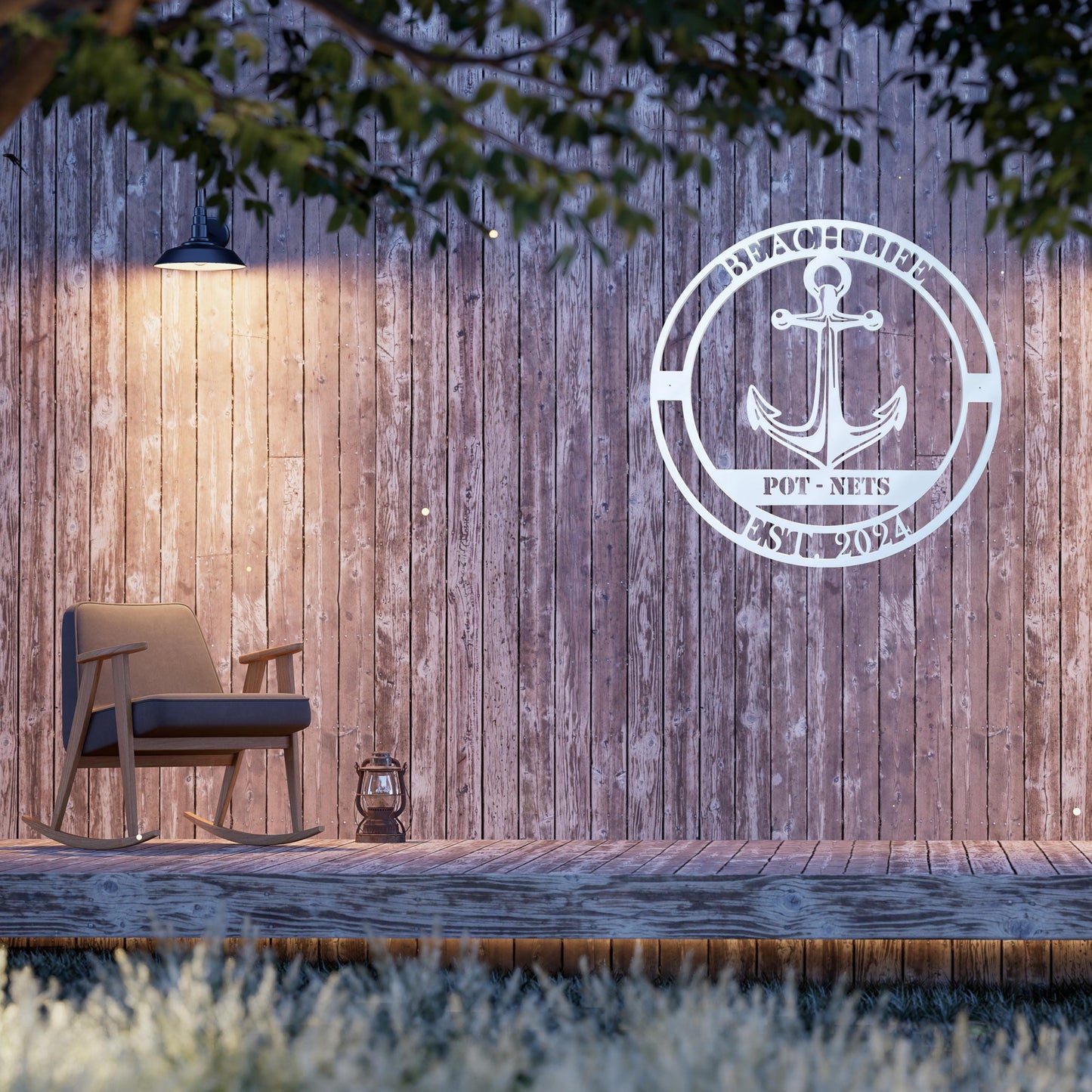 Personalized Anchor Sign: 3ft Nautical Beach House Decor