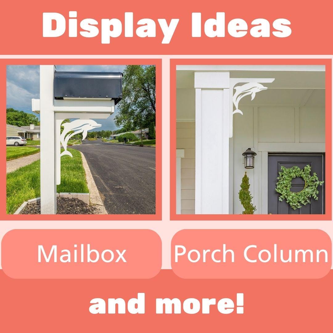 Dolphin Mailbox Bracket: Weatherproof PVC Porch Decor